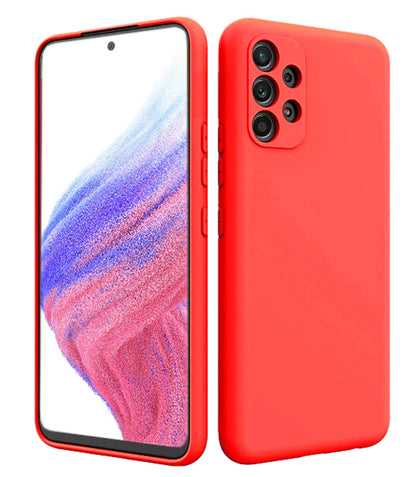 Samsung A53 5G phone case Soft Flexible Rubber Protective Cover red liquid silicone.