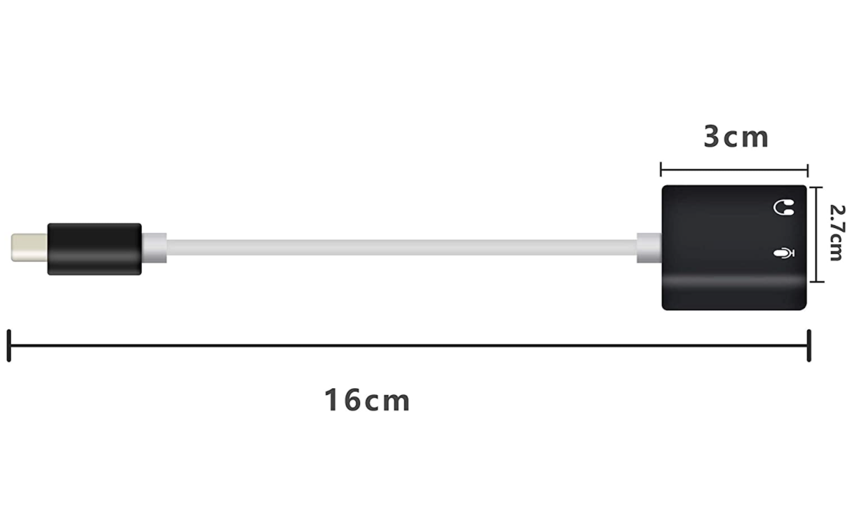 USB C to 3.5mm earphones microphone adapter compatibility iPad Android, Windows, Macbook, Type C to Jack 3.5mm Headphone Microphone