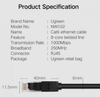 Ugreen 5 meter CAT6 RJ45 Ethernet Network LAN UTP Cable Lead 5 metre black 5m