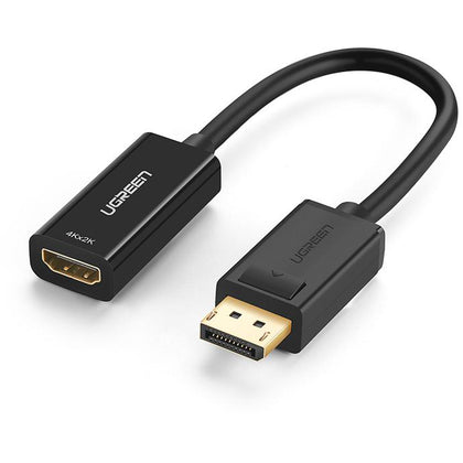 Ugreen DisplayPort DP to HDMI adapter cable 1080p 60hz 12bit black audio and video transmission.
