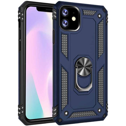 iPhone 11 phone case blue ring armor anti drop shockproof rugged protective.