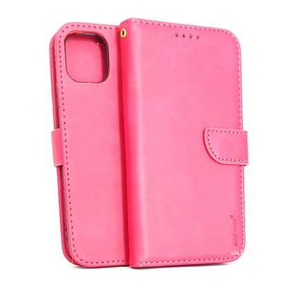 iPhone 11 phone case wallet cover flip anti drop anti slip shockproof pink.