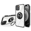 iPhone 12 Pro phone clear case dual ring Soft Flexible Rubber Protective shockproof Cover black