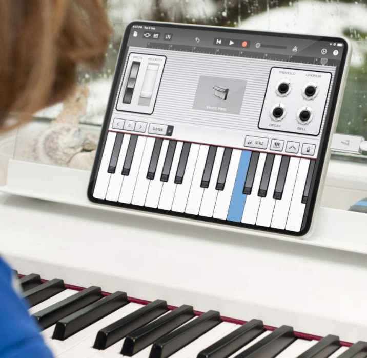 iPhone iPad port to Piano Keyboard Cable Audio Converter 1m iPhone 5 to 14to USB-B for Simply Piano app iPhone 5 to 14 and iPad with 8-pin port